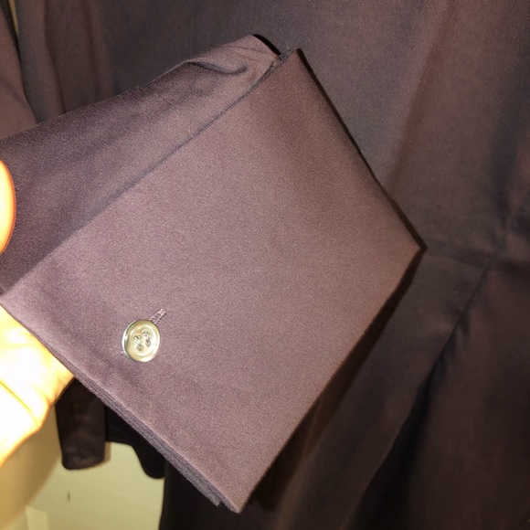 Theory Shirt Purple Pleated Button Down Top - Picture 5 of 10